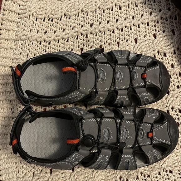 EDDIE BAUER / Tommy gray black fisherman cinch hiking sandals Men’s‎ size 10 - Picture 8 of 17